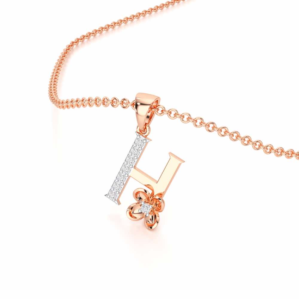 H-Glint Silver Pendant - Rose Gold - Image 2