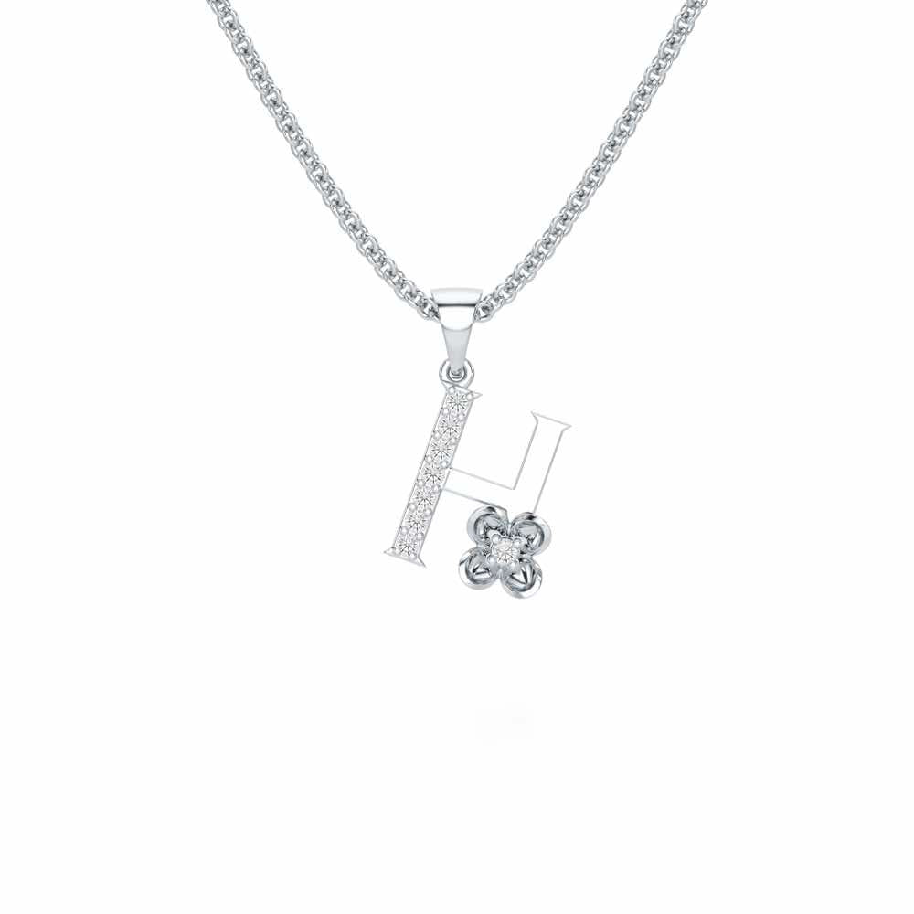 H-Glint Silver Pendant - White Gold - Image 1