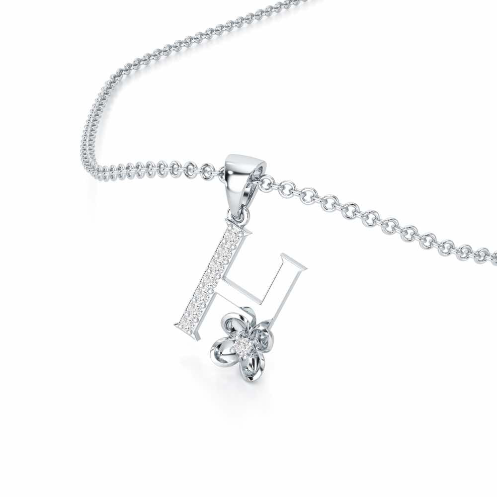H-Glint Silver Pendant - White Gold - Image 2