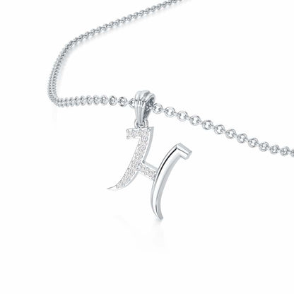 H-Luke Silver Pendant - White Gold - Image 2