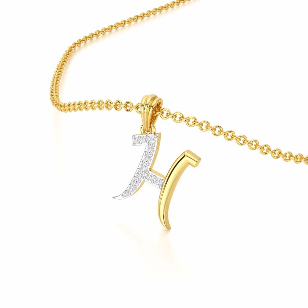 H-Luke Silver Pendant - Yellow Gold - Image 2