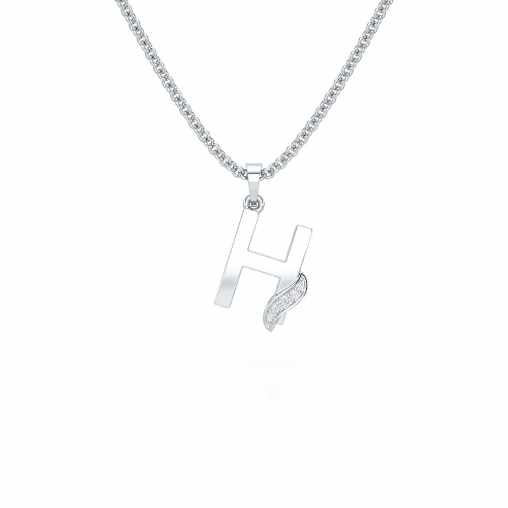 H-Spark Silver Pendant - White Gold - Image 1