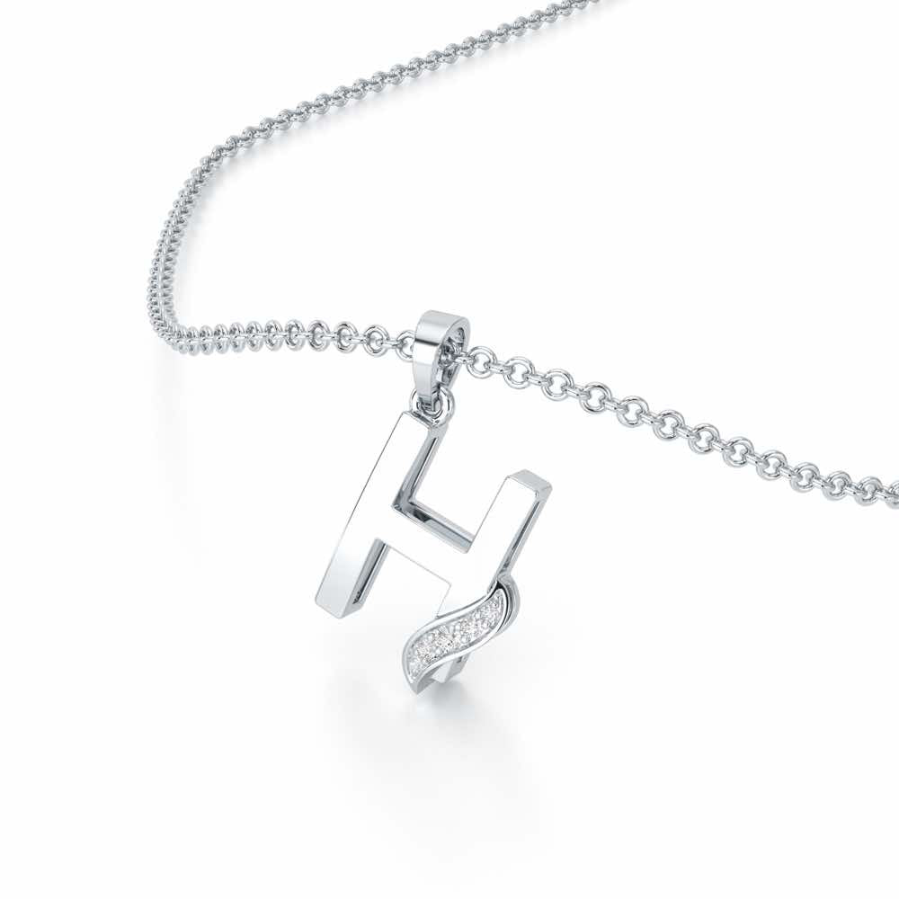 H-Spark Silver Pendant - White Gold - Image 2
