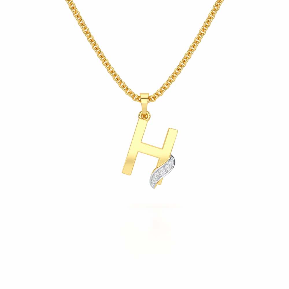 H-Spark Silver Pendant - Yellow Gold - Image 1