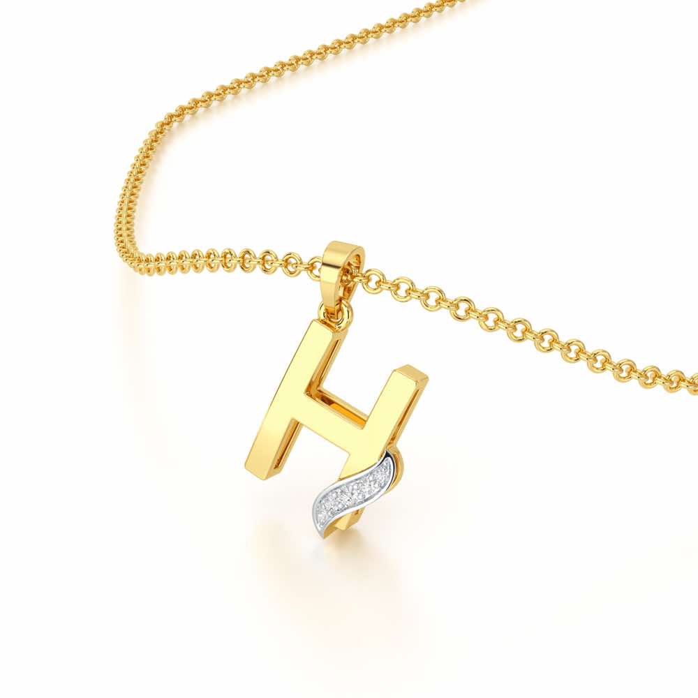 H-Spark Silver Pendant - Yellow Gold - Image 2