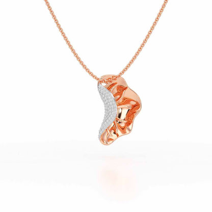 Half Bloom Silver Pendant - Rose Gold - Image 1