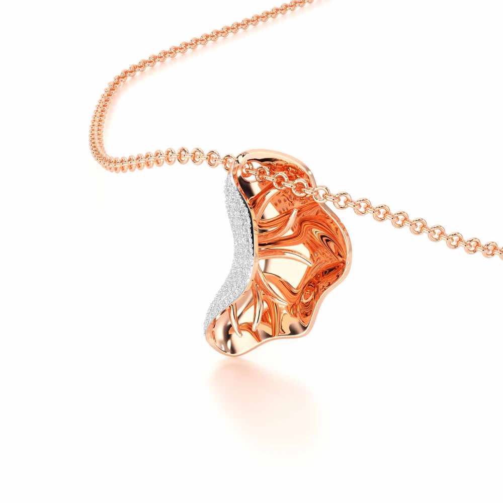 Half Bloom Silver Pendant - Rose Gold - Image 2
