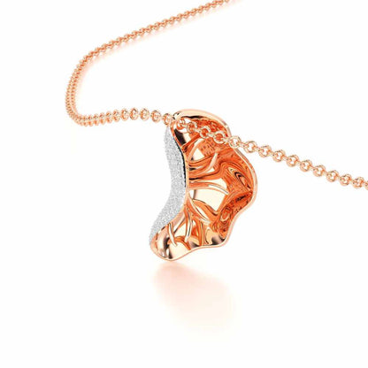 Half Bloom Silver Pendant - Rose Gold - Image 2