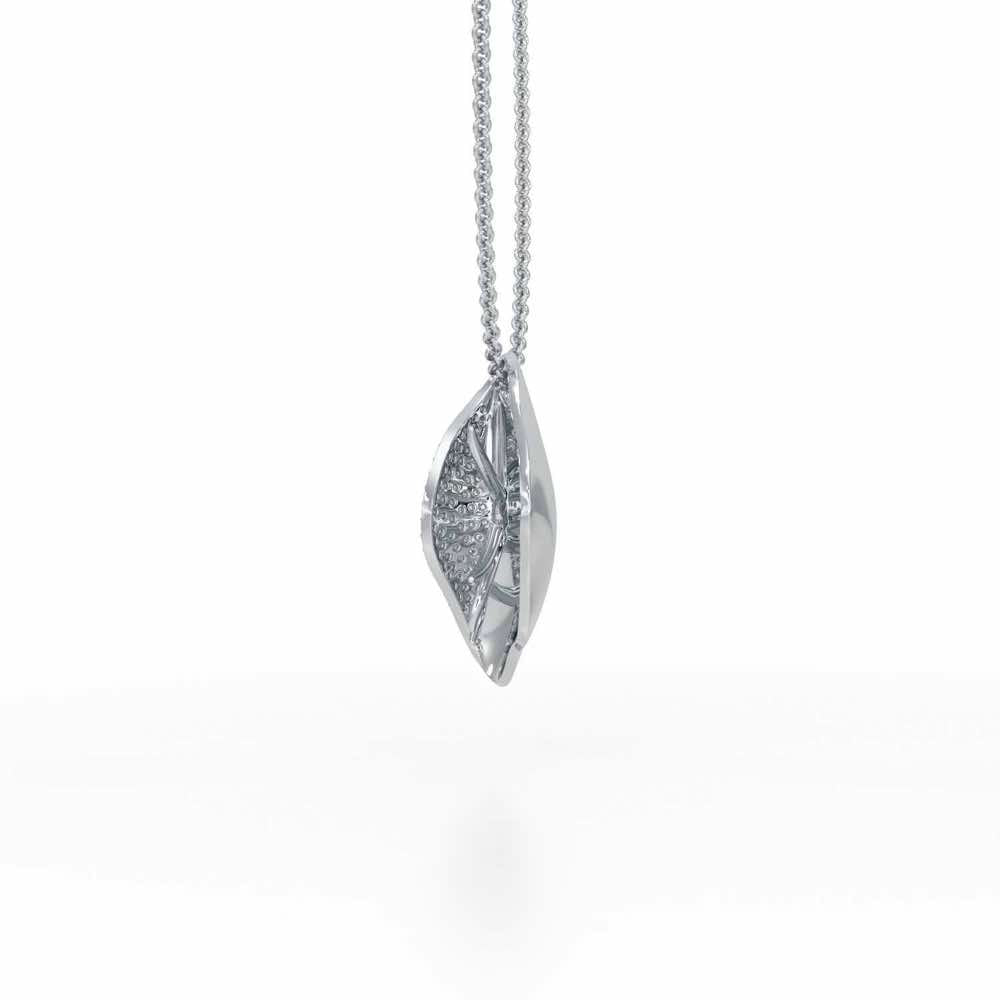 Half Bloom Silver Pendant - White Gold - Image 4