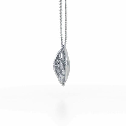 Half Bloom Silver Pendant - White Gold - Image 4