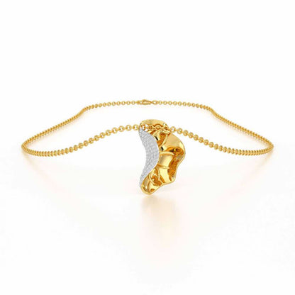 Half Bloom Silver Pendant - Yellow Gold - Image 3