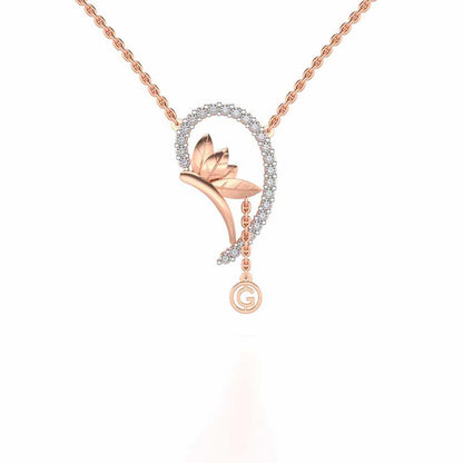 Half Heart Silver Pendant - Rose Gold - Image 1