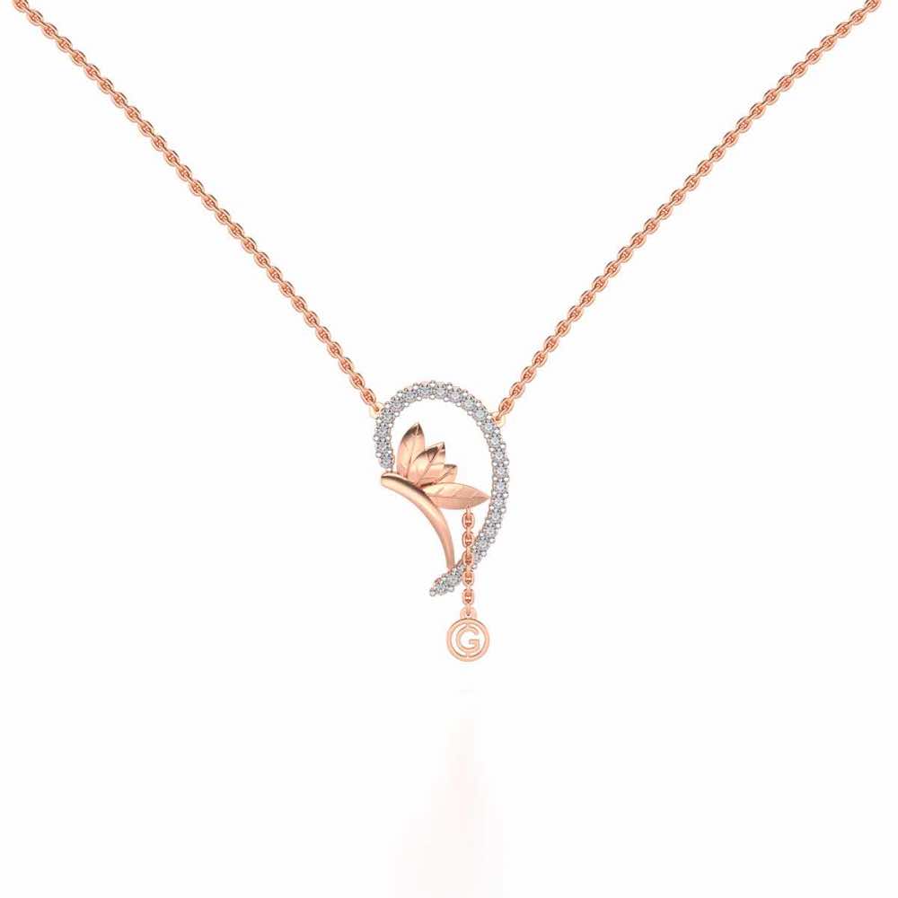 Half Heart Silver Pendant - Rose Gold - Image 2