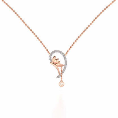 Half Heart Silver Pendant - Rose Gold - Image 2