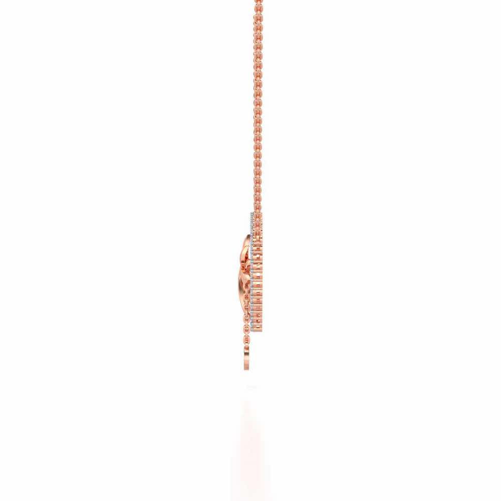 Half Heart Silver Pendant - Rose Gold - Image 3