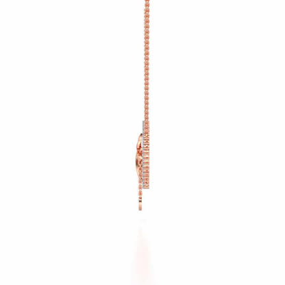 Half Heart Silver Pendant - Rose Gold - Image 3