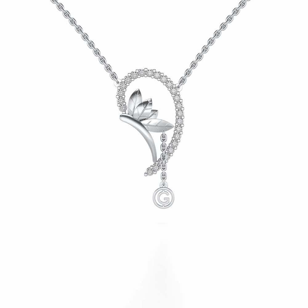 Half Heart Silver Pendant - White Gold - Image 1