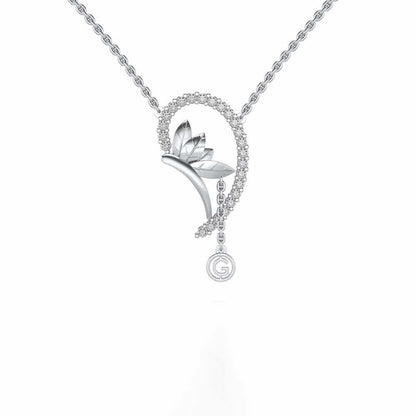 Half Heart Silver Pendant - White Gold - Image 1