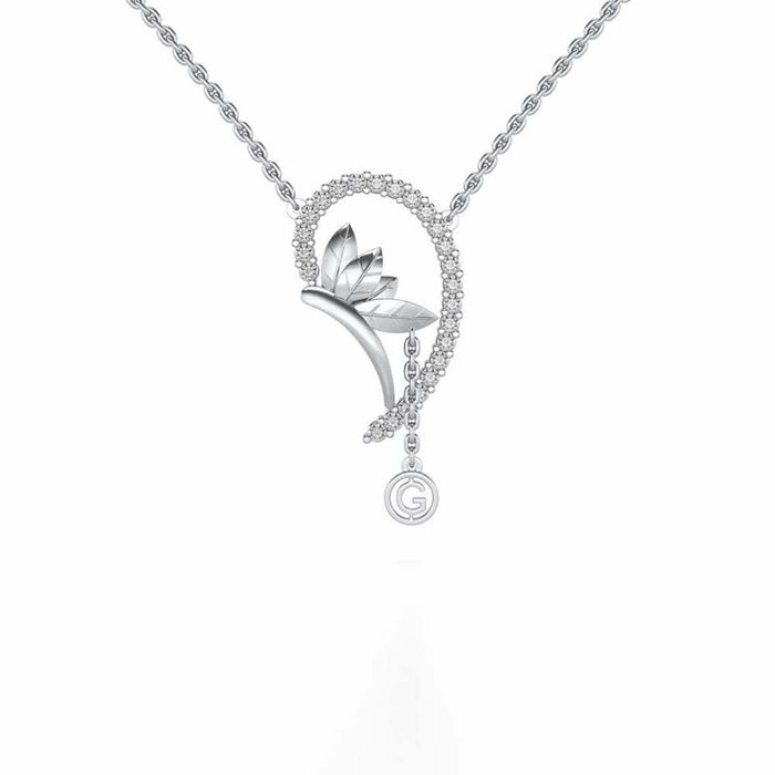 Half Heart Silver Pendant - White Gold - Image 1