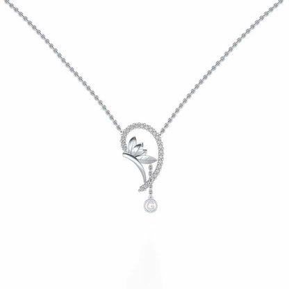 Half Heart Silver Pendant - White Gold - Image 2