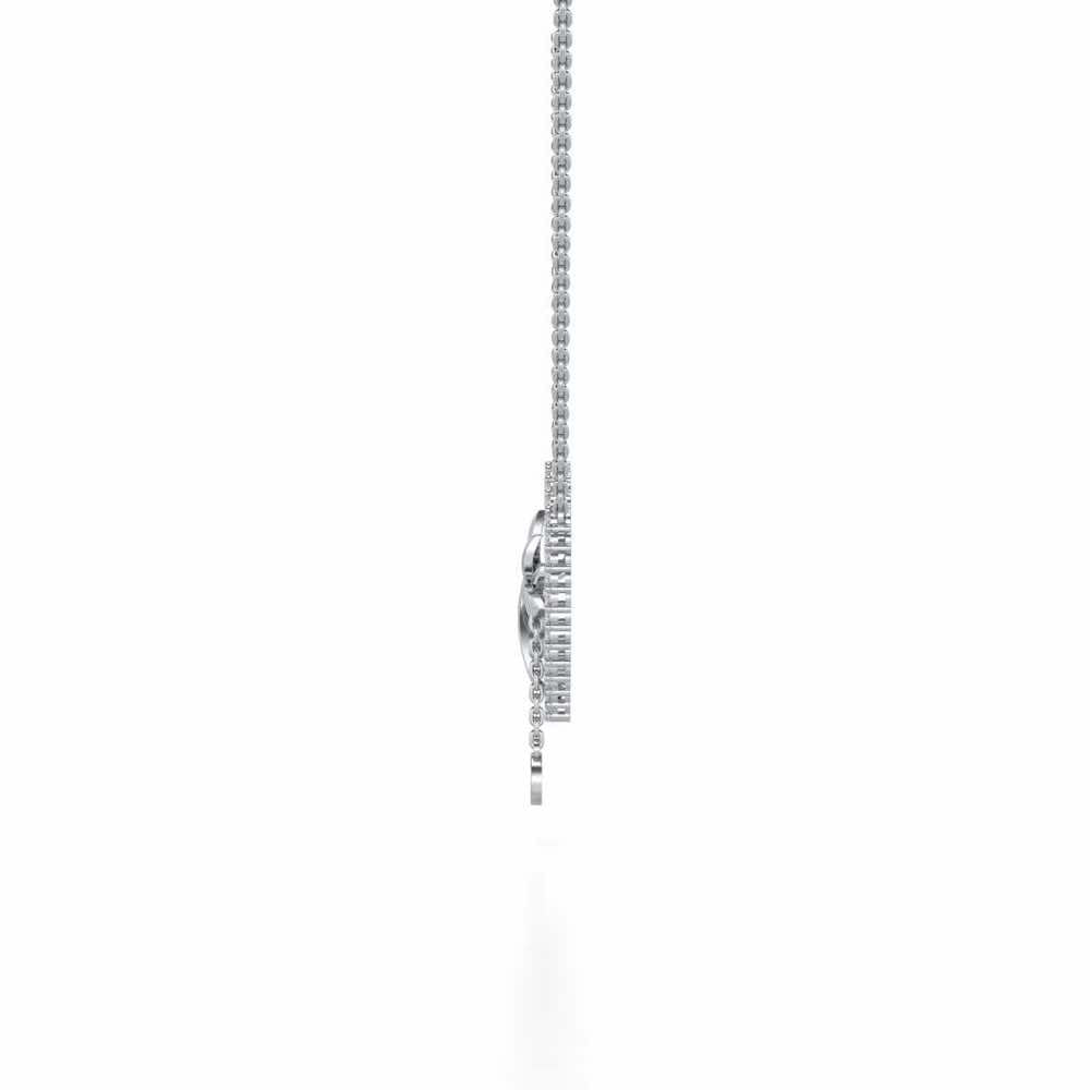 Half Heart Silver Pendant - White Gold - Image 3