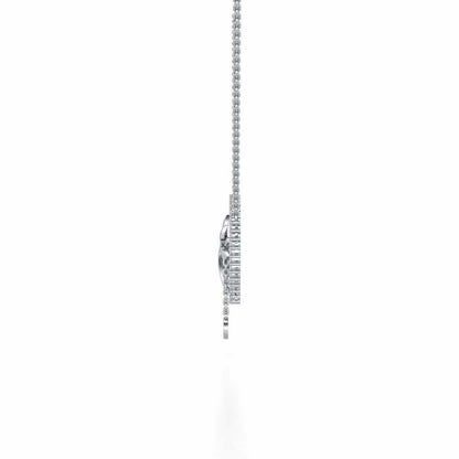 Half Heart Silver Pendant - White Gold - Image 3