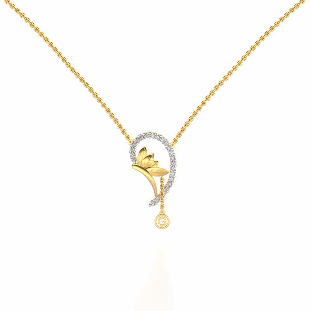 Half Heart Silver Pendant - Yellow Gold - Image 2