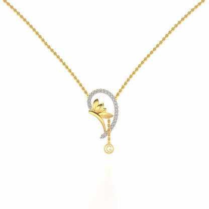 Half Heart Silver Pendant - Yellow Gold - Image 2