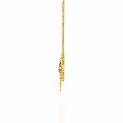 Half Heart Silver Pendant - Yellow Gold - Image 3