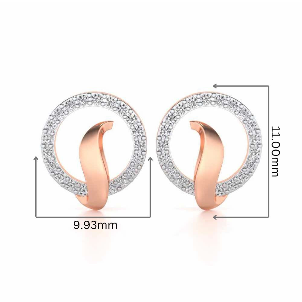 Halo Circle Silver Earrings - Rose Gold - Image 2