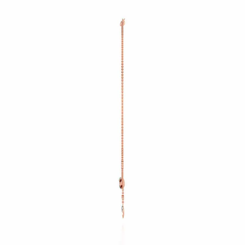 Hanging Leaf Silver Necklace - Rose Gold - Image 4