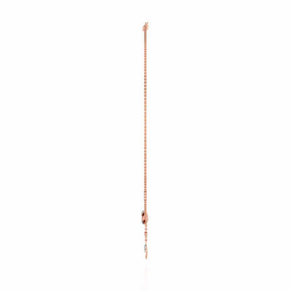 Hanging Leaf Silver Necklace - Rose Gold - Image 4