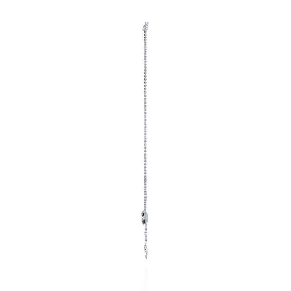 Hanging Leaf Silver Necklace - White Gold - Image 4