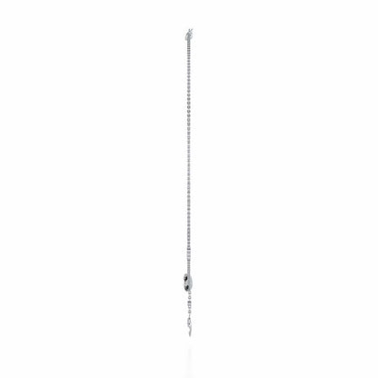 Hanging Leaf Silver Necklace - White Gold - Image 4
