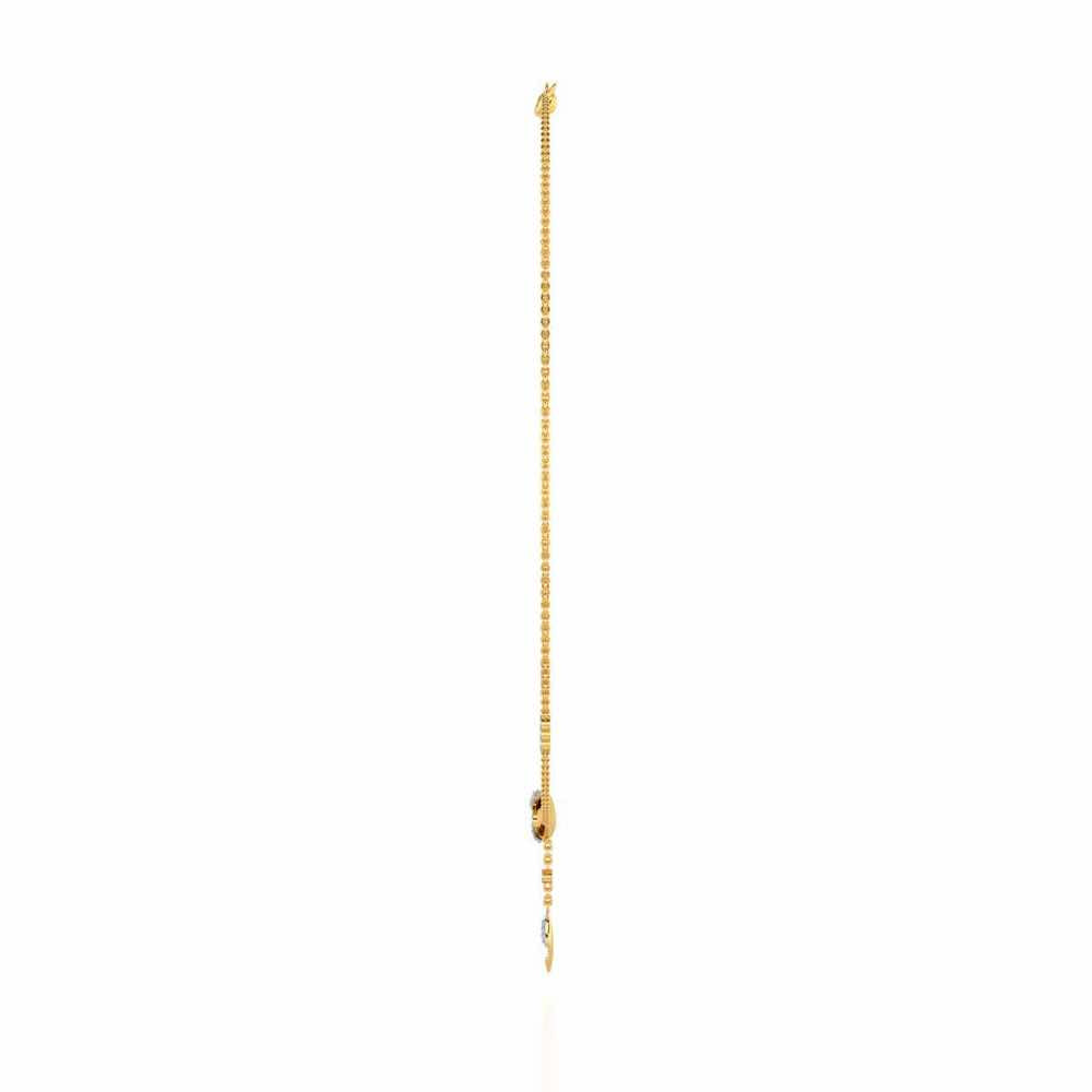 Hanging Leaf Silver Necklace - Yellow Gold - Image 4