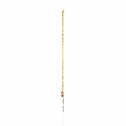 Hanging Leaf Silver Necklace - Yellow Gold - Image 4