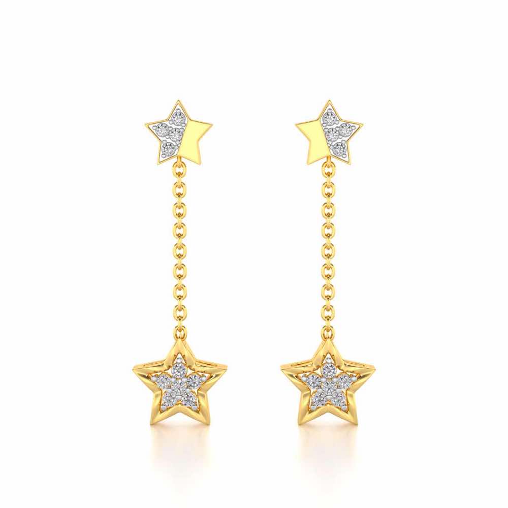 Hanging Star Silver Earrings