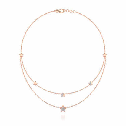 Hanging Star Silver Necklace - Rose Gold - Image 3