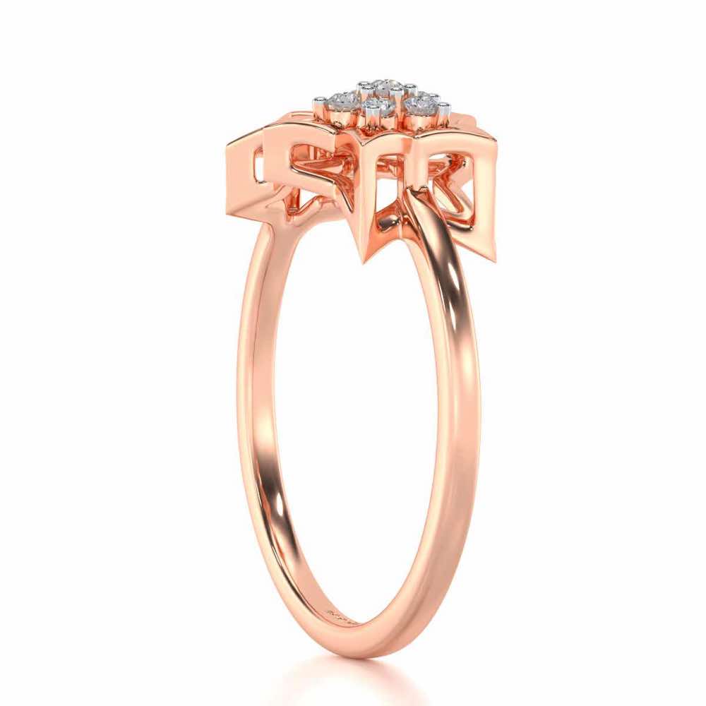 Hanging Star Silver Ring - Rose Gold - Image 4