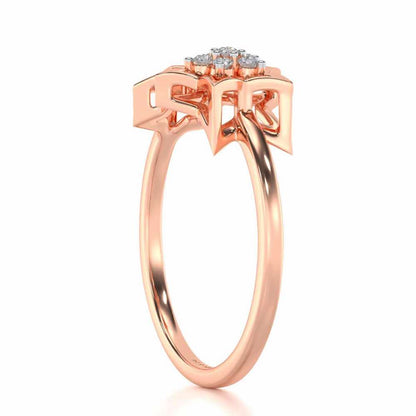 Hanging Star Silver Ring - Rose Gold - Image 4