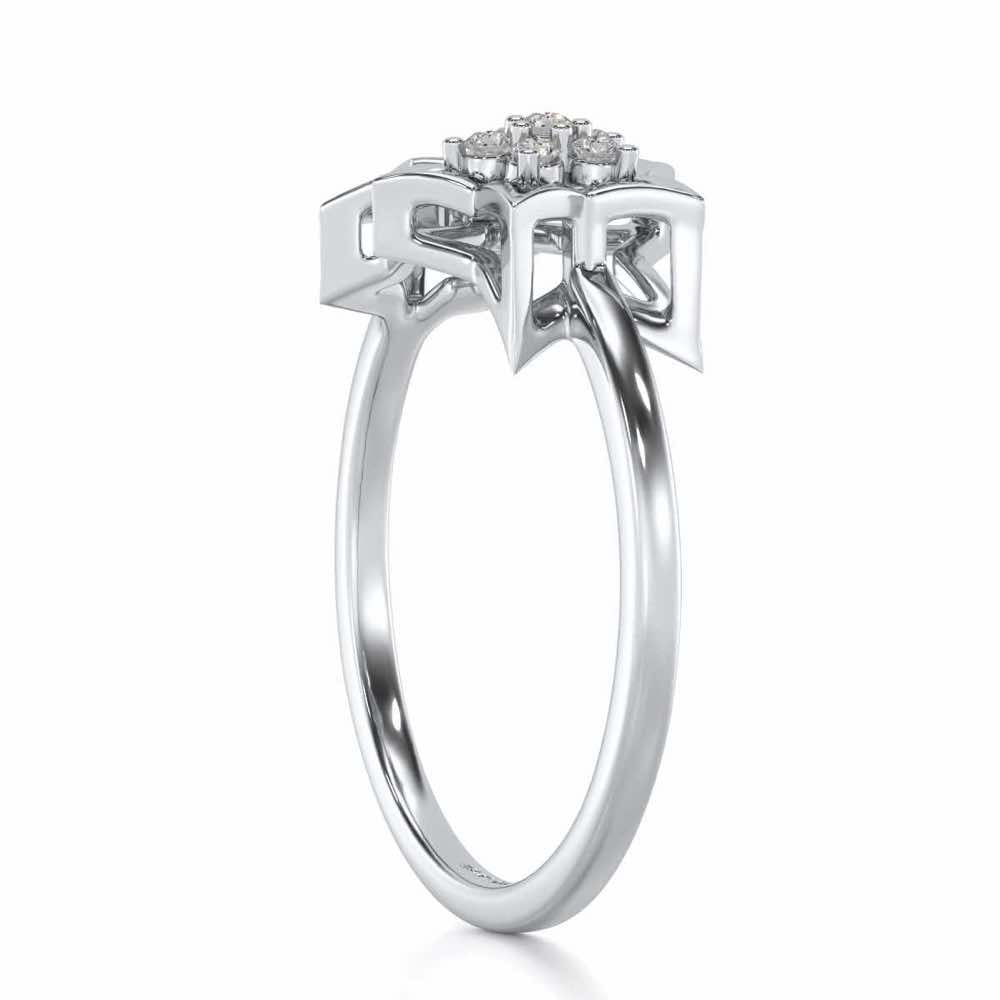Hanging Star Silver Ring - White Gold - Image 4