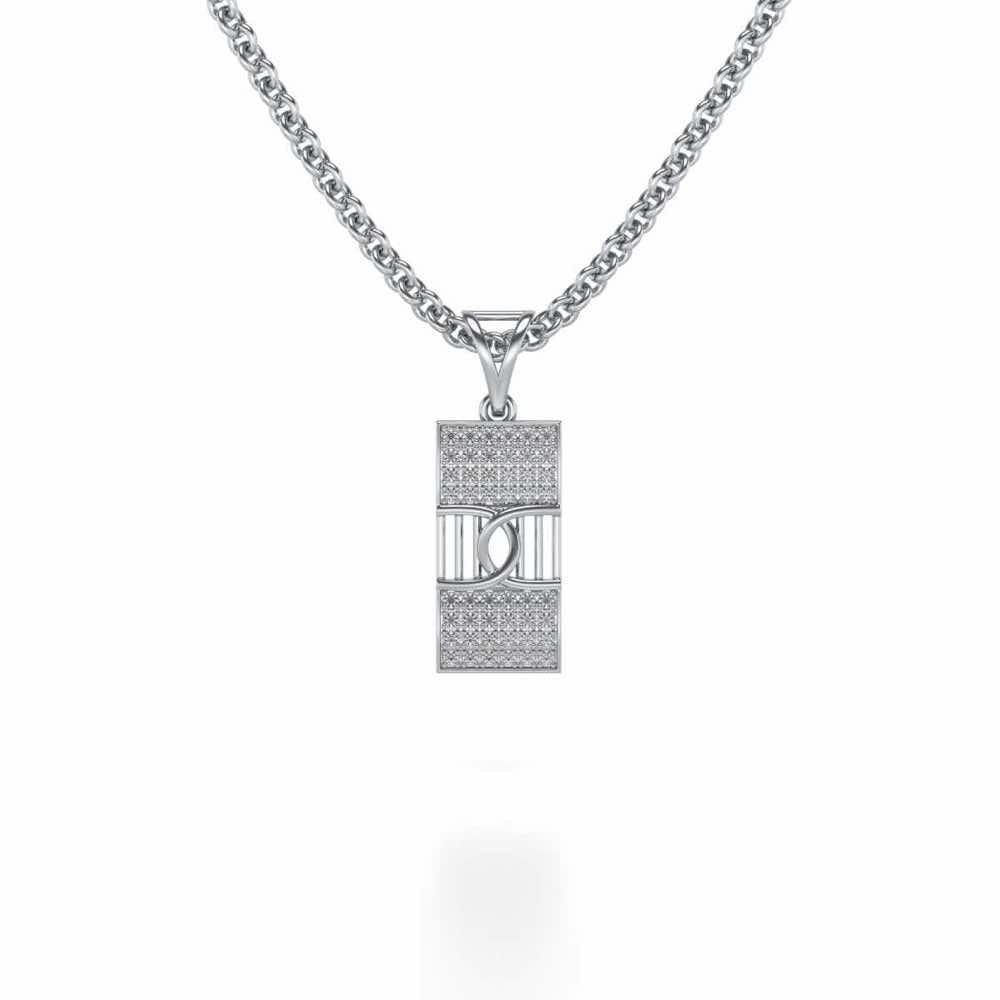 Hanka Silver Pendant - White Gold - Image 1