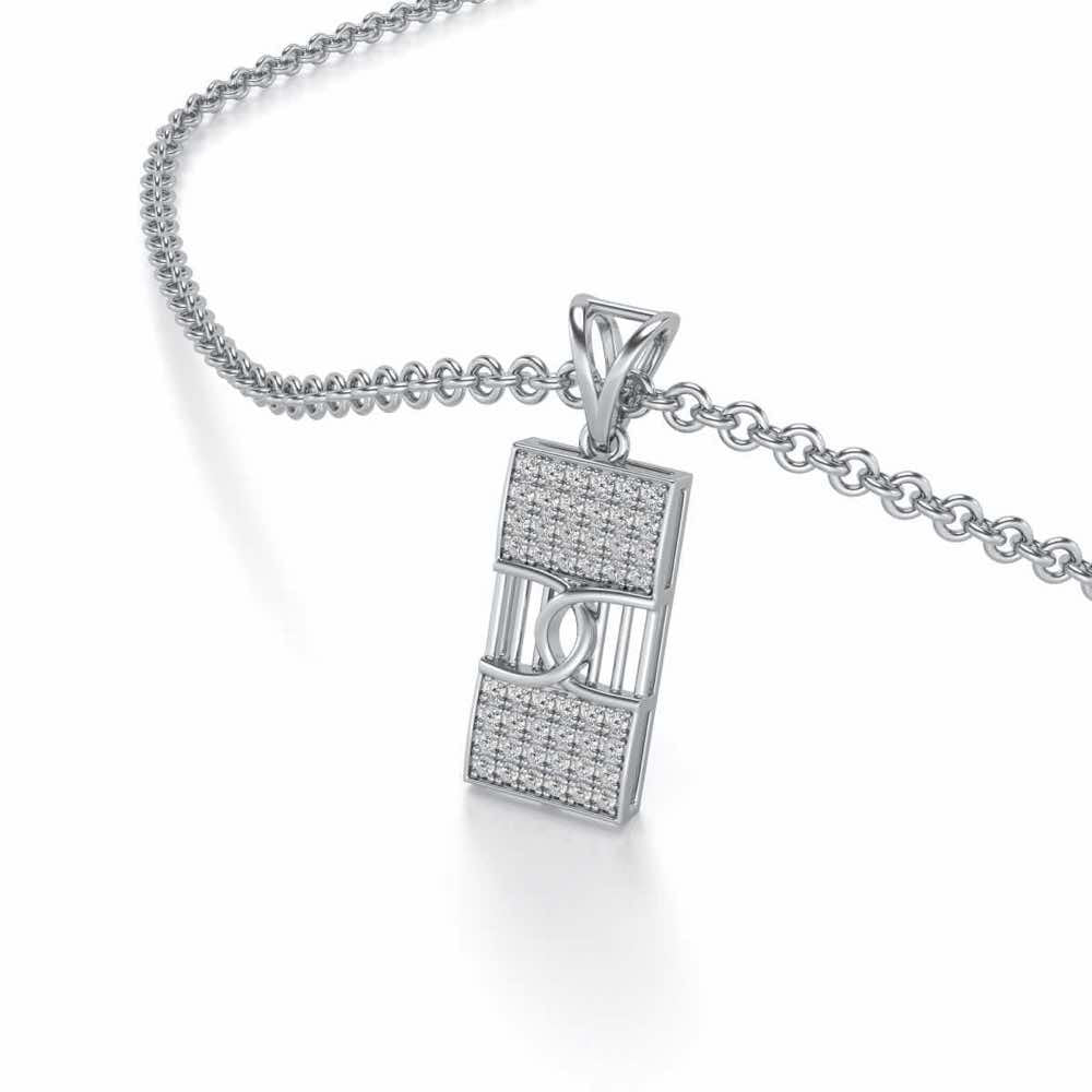 Hanka Silver Pendant - White Gold - Image 2