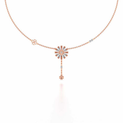 Happy Flower Silver Necklace - Rose Gold - Image 2