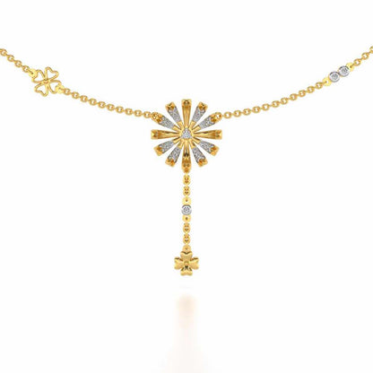 Happy Flower Silver Necklace - Yellow Gold - Image 1