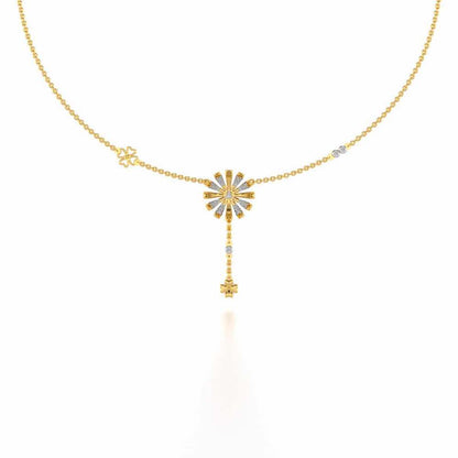 Happy Flower Silver Necklace - Yellow Gold - Image 2