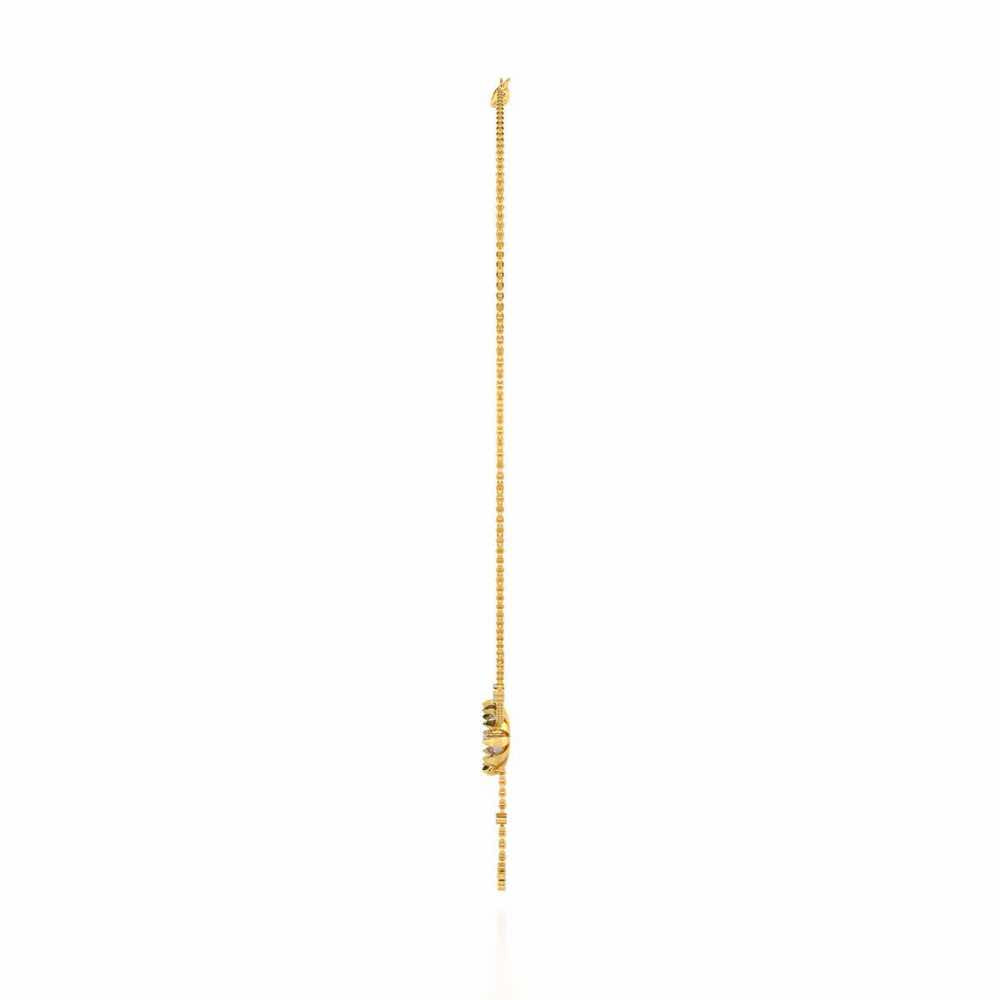 Happy Flower Silver Necklace - Yellow Gold - Image 4