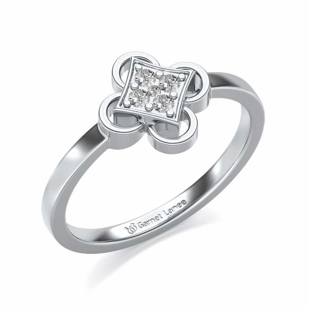 Harinakshi Silver Ring - White Gold - Image 1