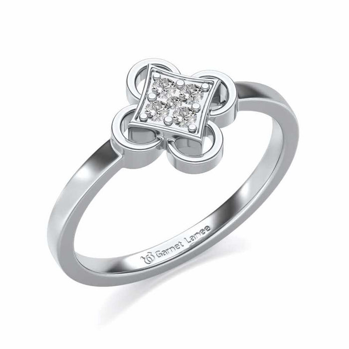 Harinakshi Silver Ring - White Gold - Image 1