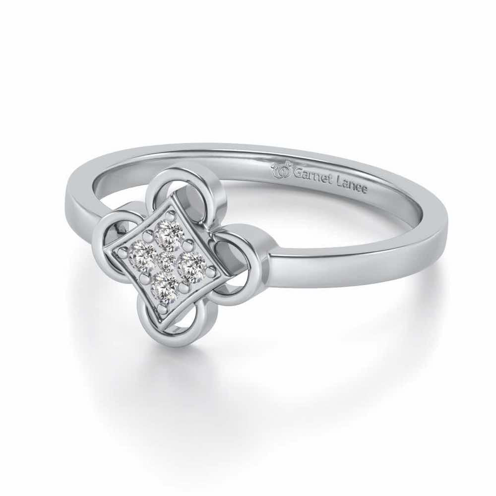Harinakshi Silver Ring - White Gold - Image 2